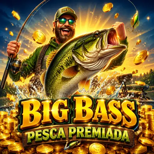 Pescador com isca e peixe grande em Big Bass Bonanza