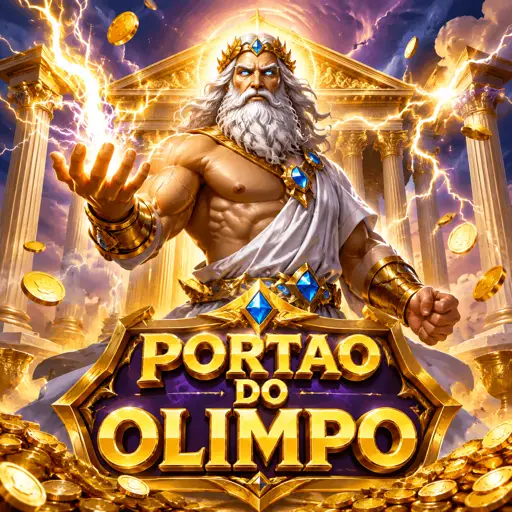 Portões do Olimpo com símbolos gregos dourados